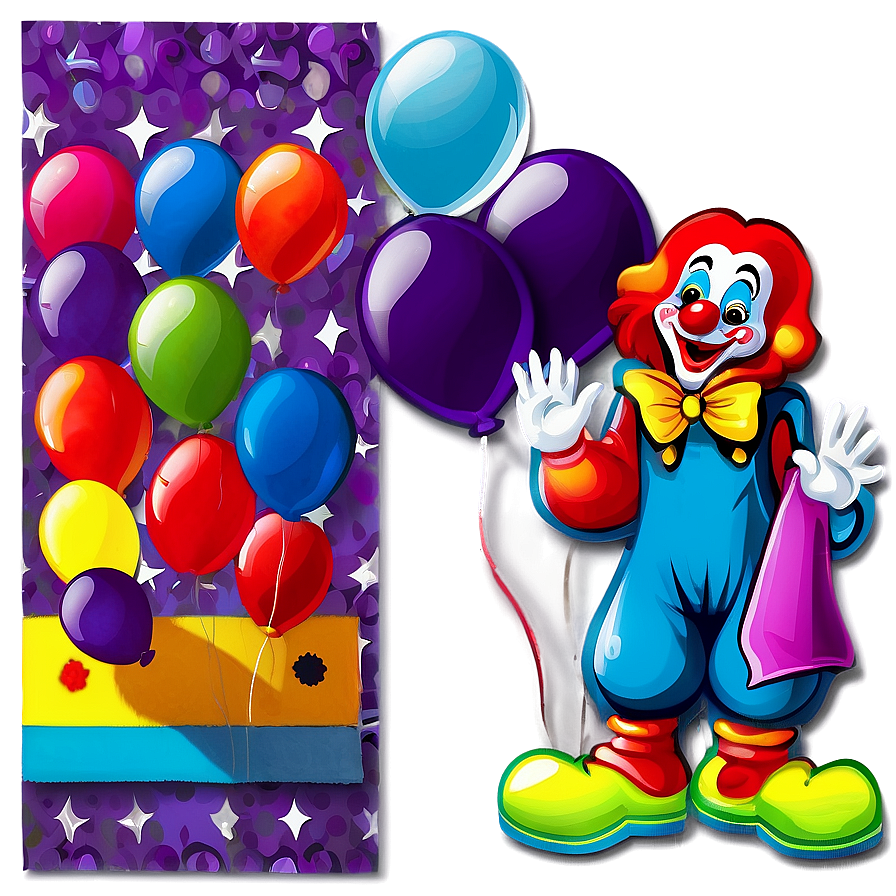 Clown Theme Invitation Png 30