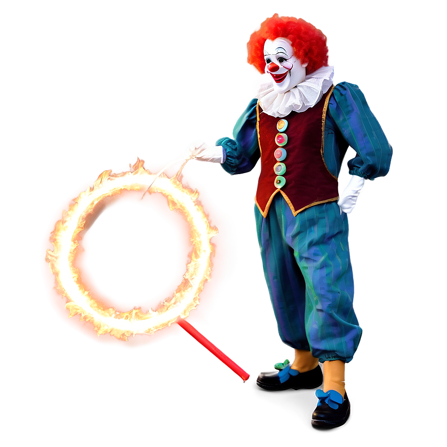 Clown With Fire Hoop Png 05232024