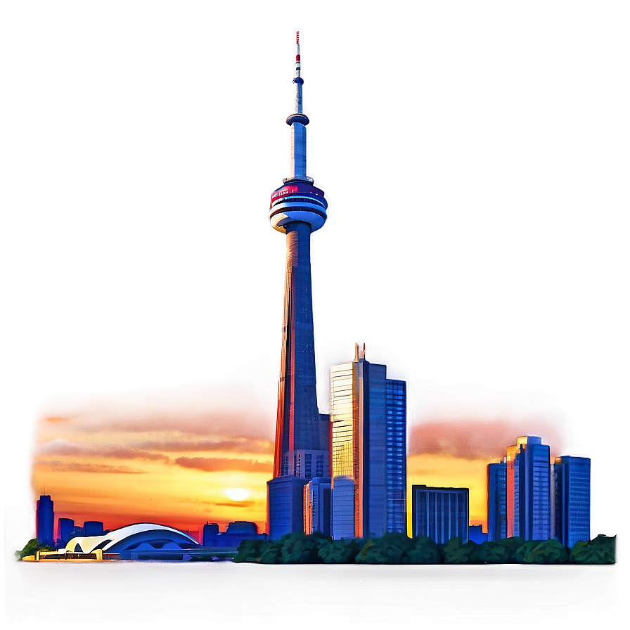 Cn Tower Sunset View Png Vwd3