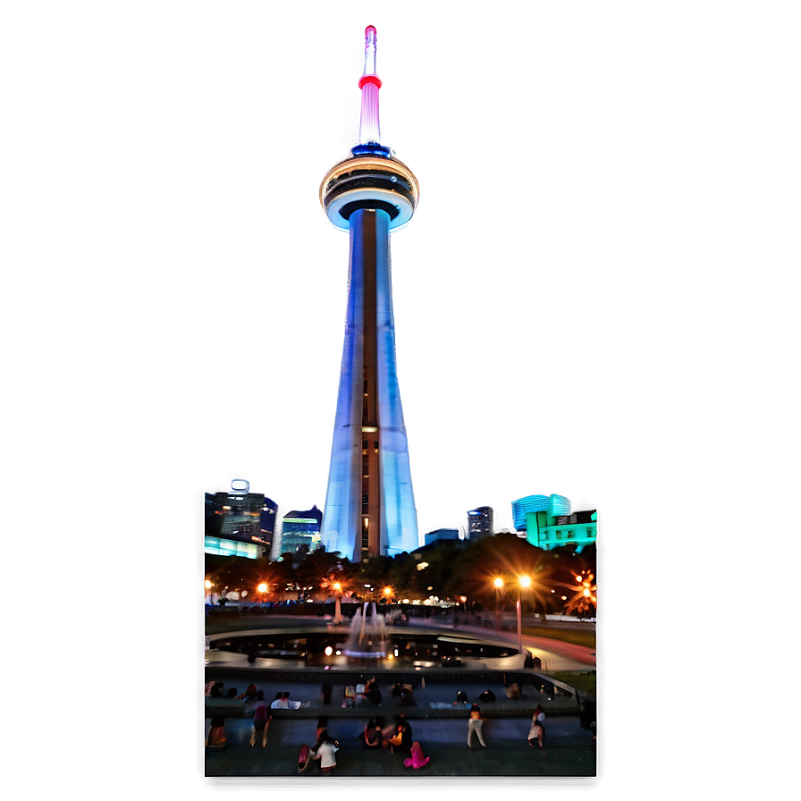 Cn Tower Vibrant Evening Png 71