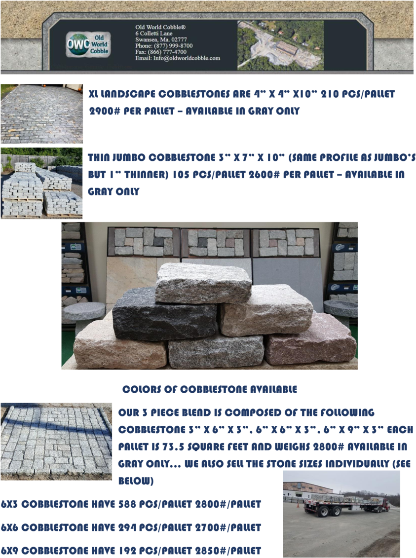 Cobblestone Product Showcaseand Information