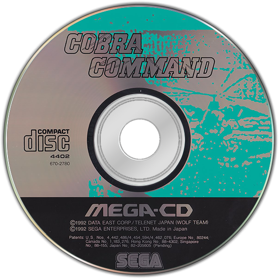 Cobra Command S E G A Mega C D Game Disc