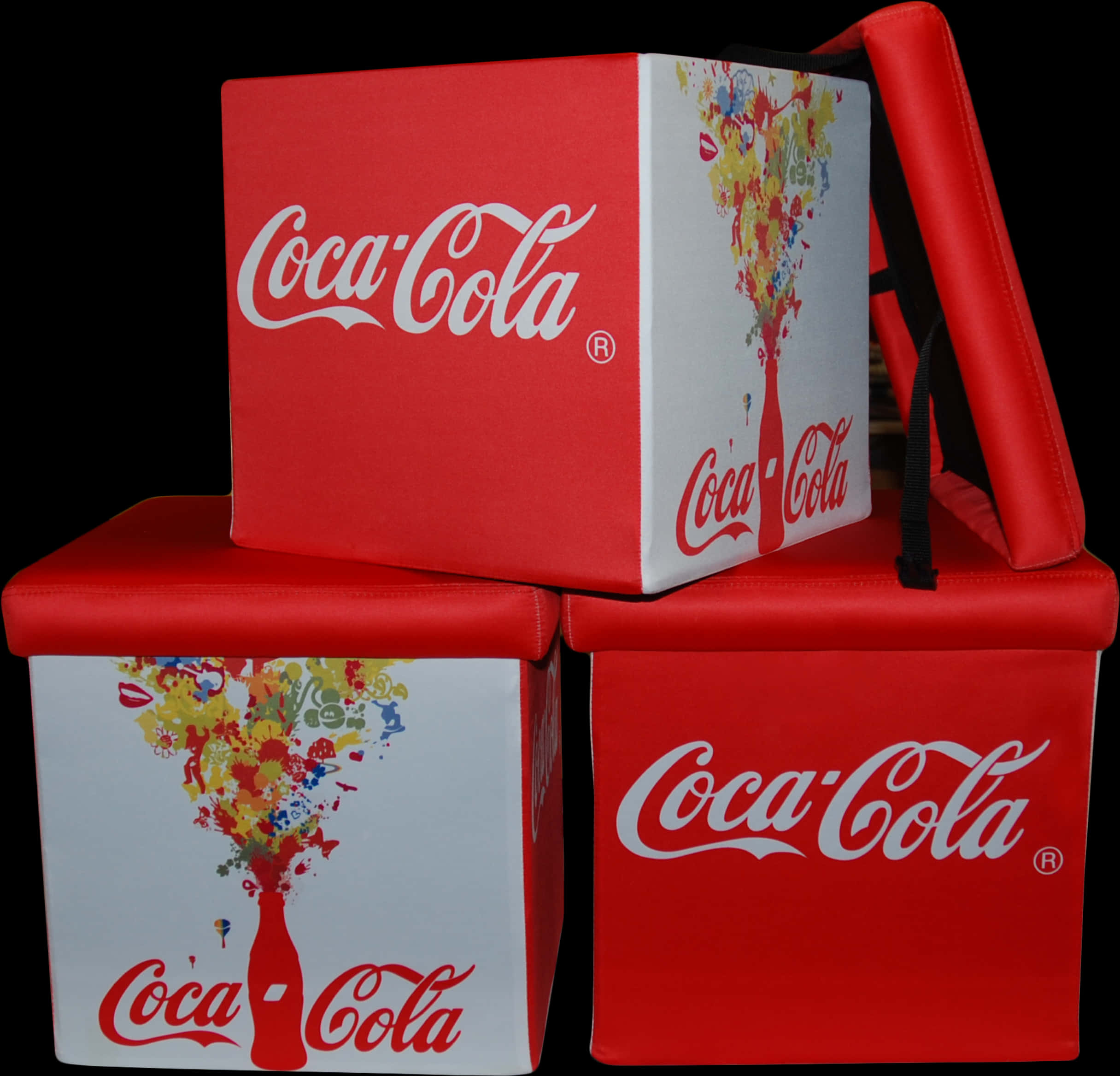 Coca Cola Branded Storage Ottomans
