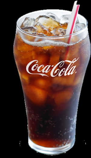 Coca Cola Glass With Iceand Straw