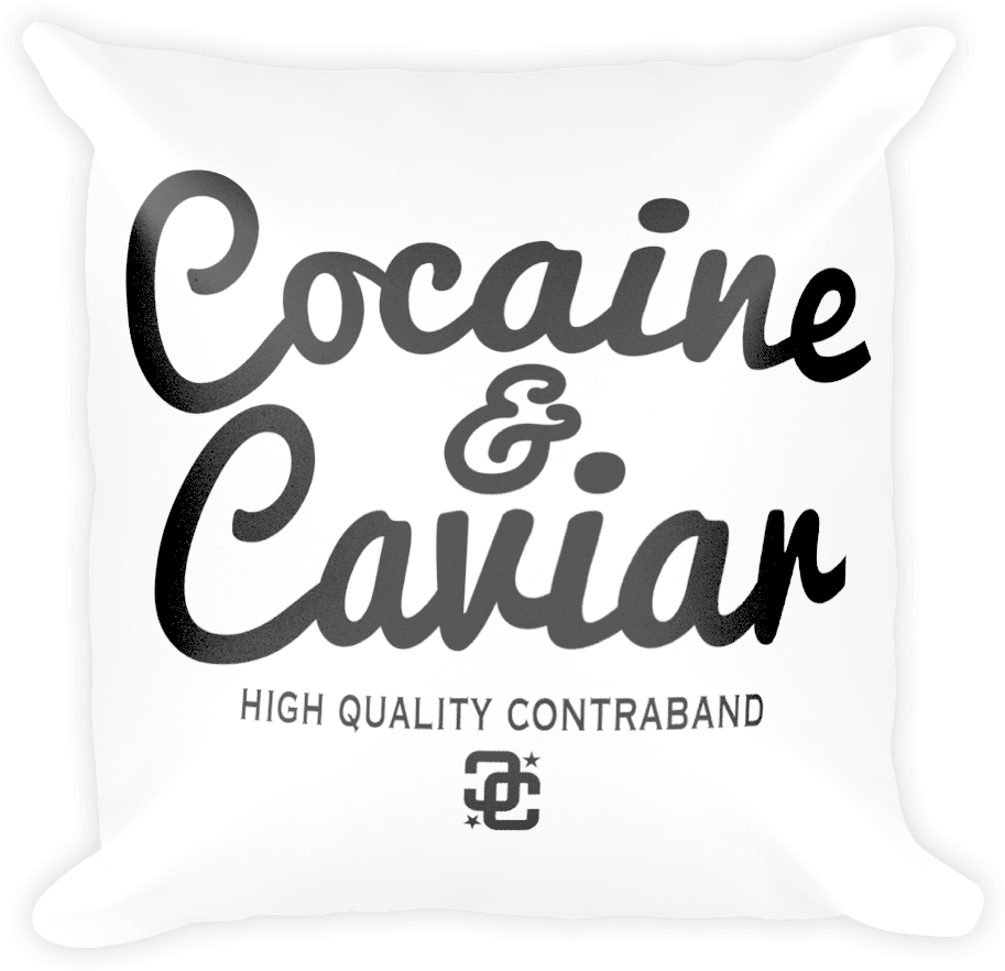 Cocaine Caviar Contraband Pillow Design