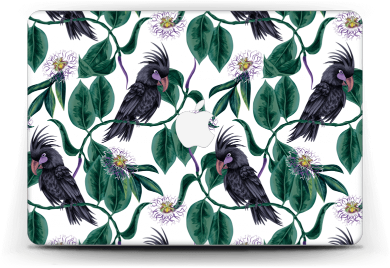 Cockatoo Floral Pattern Laptop Case