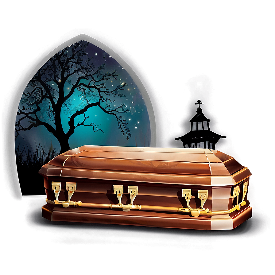 Coffin In Moonlight Png 5