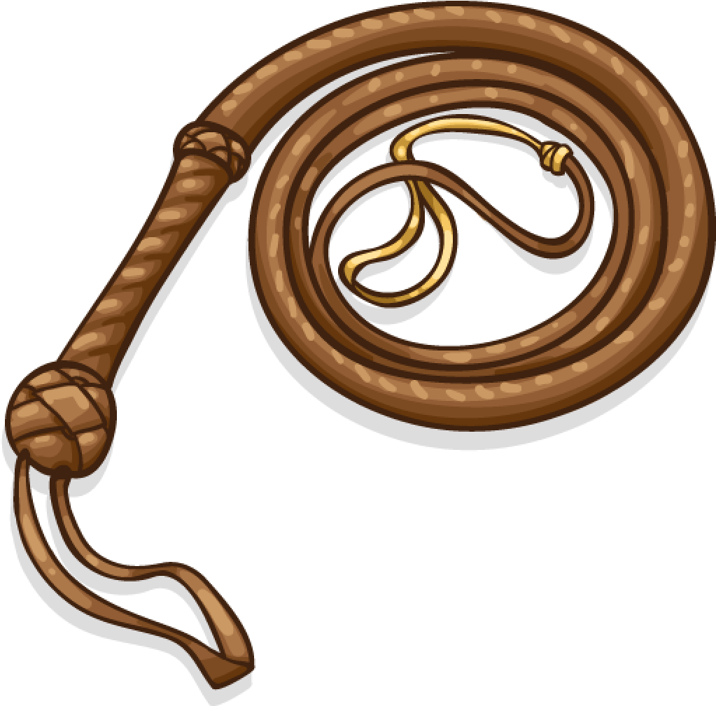 Coiled Brown Leather Whip