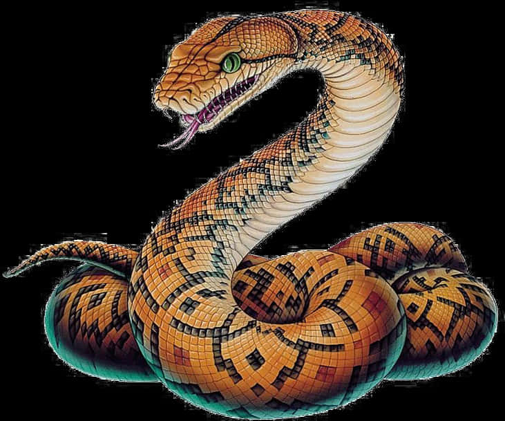 Coiled Snake Illustration