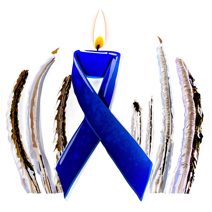 Colon Cancer Ribbon And Candle Png 06292024