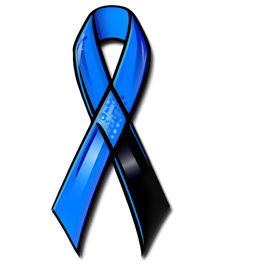 Colon Cancer Ribbon On Black Background Png 93