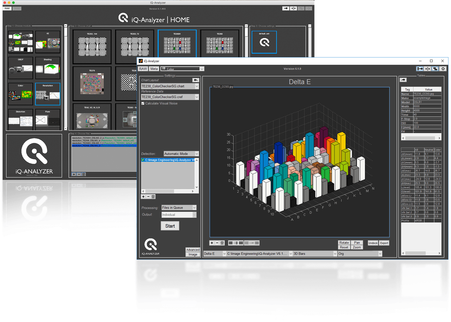 Color Analysis Software Screenshot
