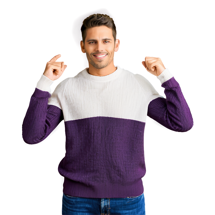 Color Block Crewneck Sweater Png Bjq