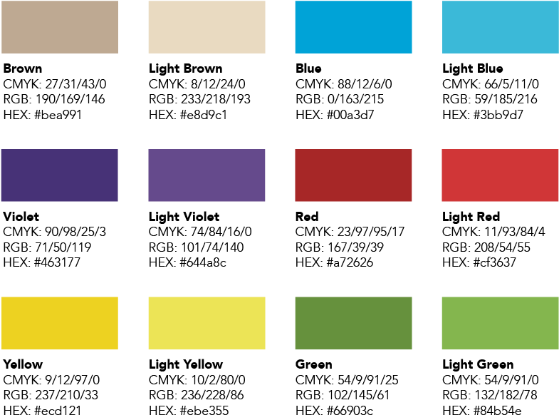 Color Swatch Chartwith Codes