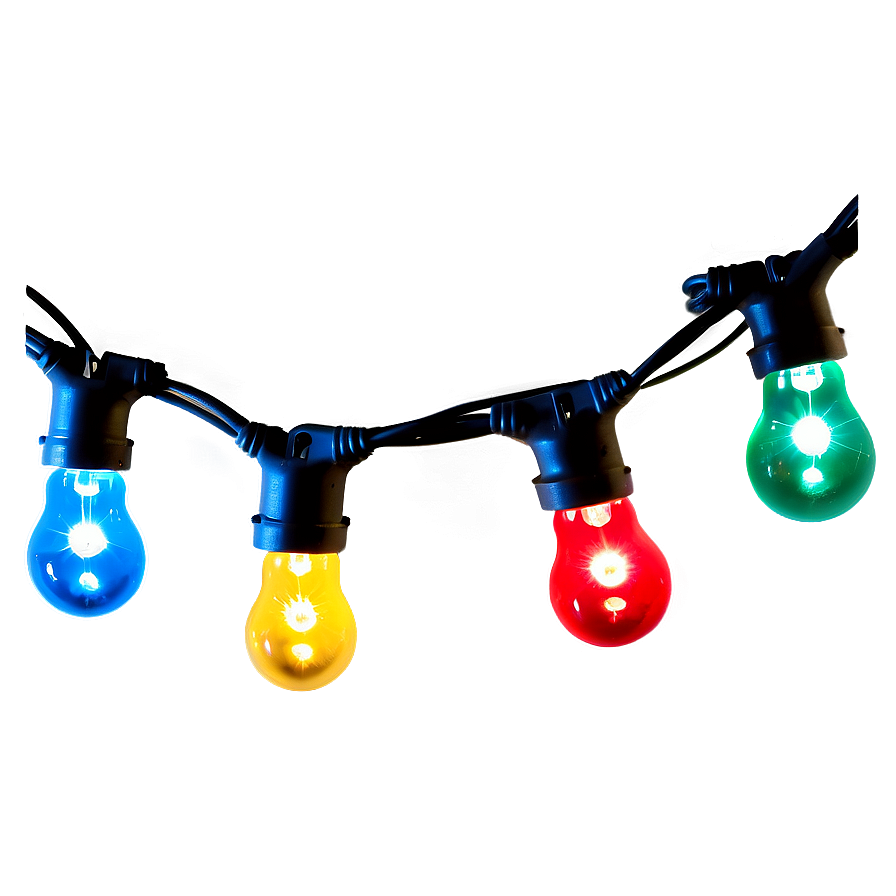 Colored Bulb Christmas String Lights Png Ssw91