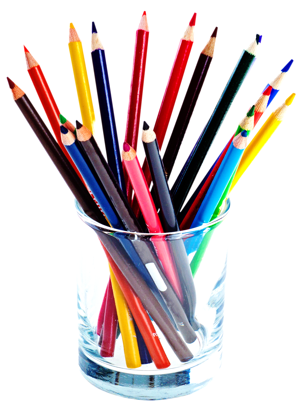 Colored Pencilsin Glass Container