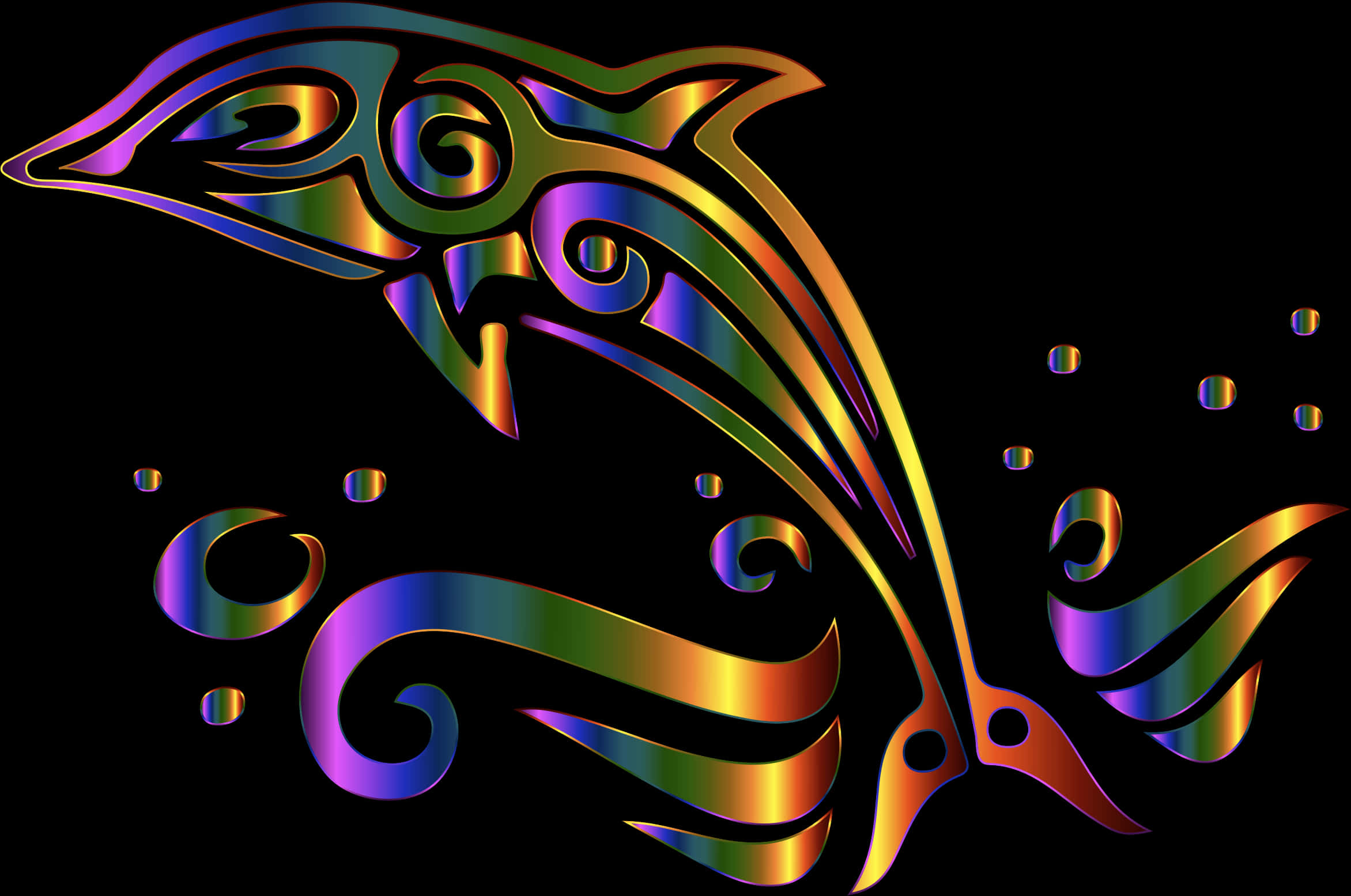 Colorful Abstract Dolphin Art