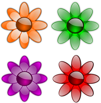 Colorful Abstract Flowers Vector