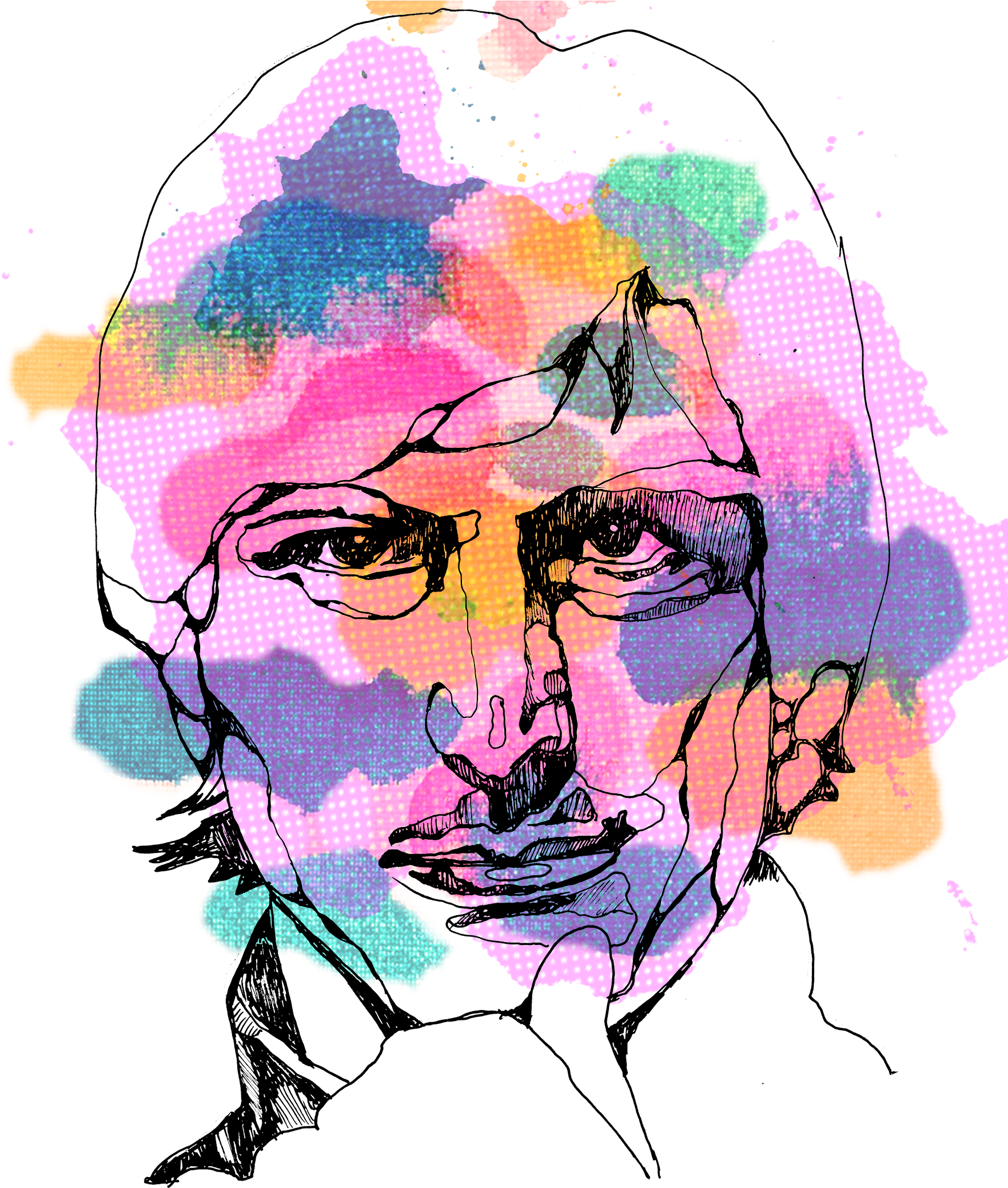 Colorful Abstract Portrait Steve Jobs