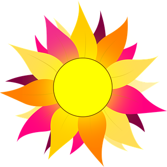 Colorful Abstract Sun Graphic