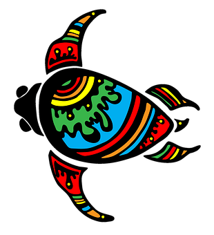 Colorful Abstract Turtle Art