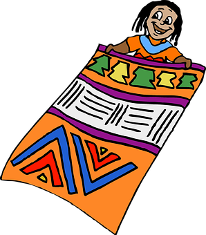 Colorful African Marketplace Vendor Cartoon