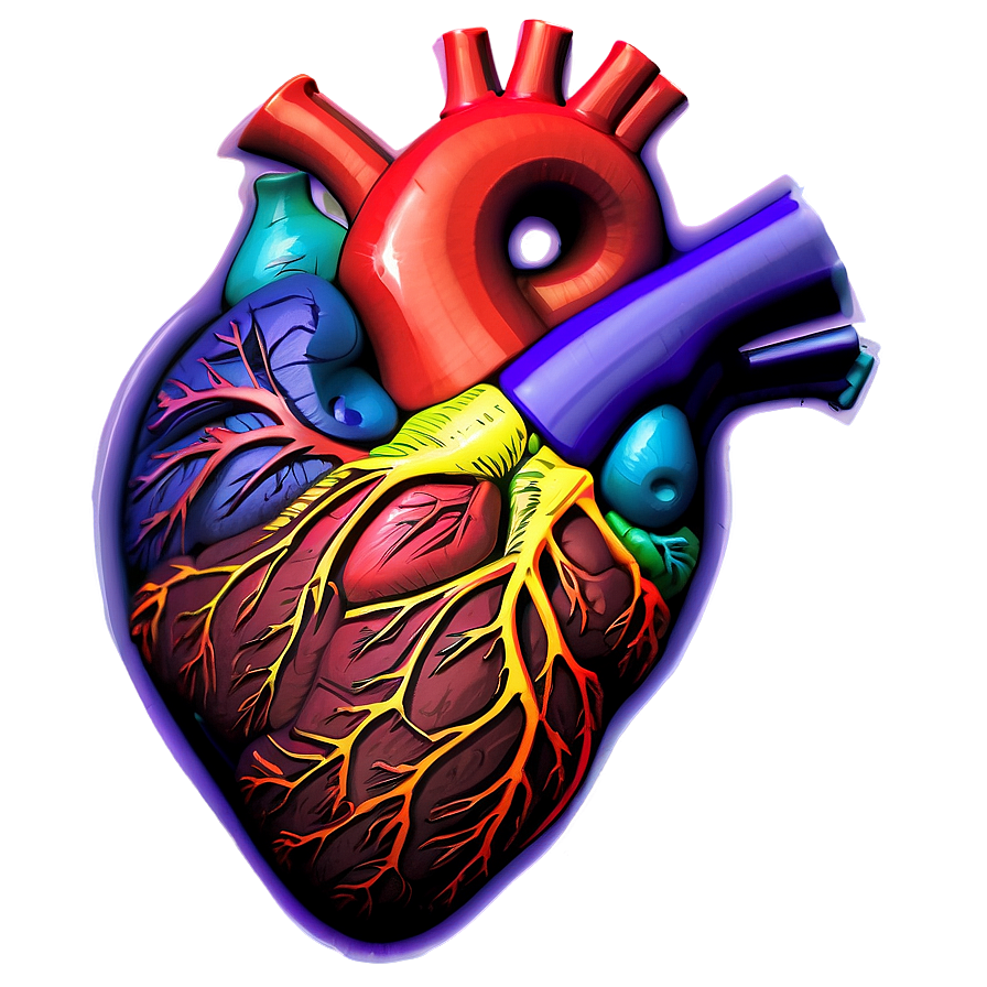 Colorful Anatomical Heart Png Lmn66