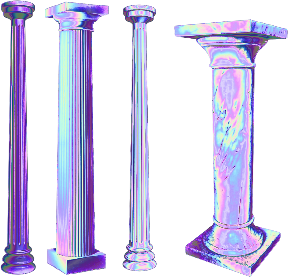 Colorful Ancient Columns Variety