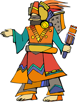 Colorful Ancient Egyptian God Illustration