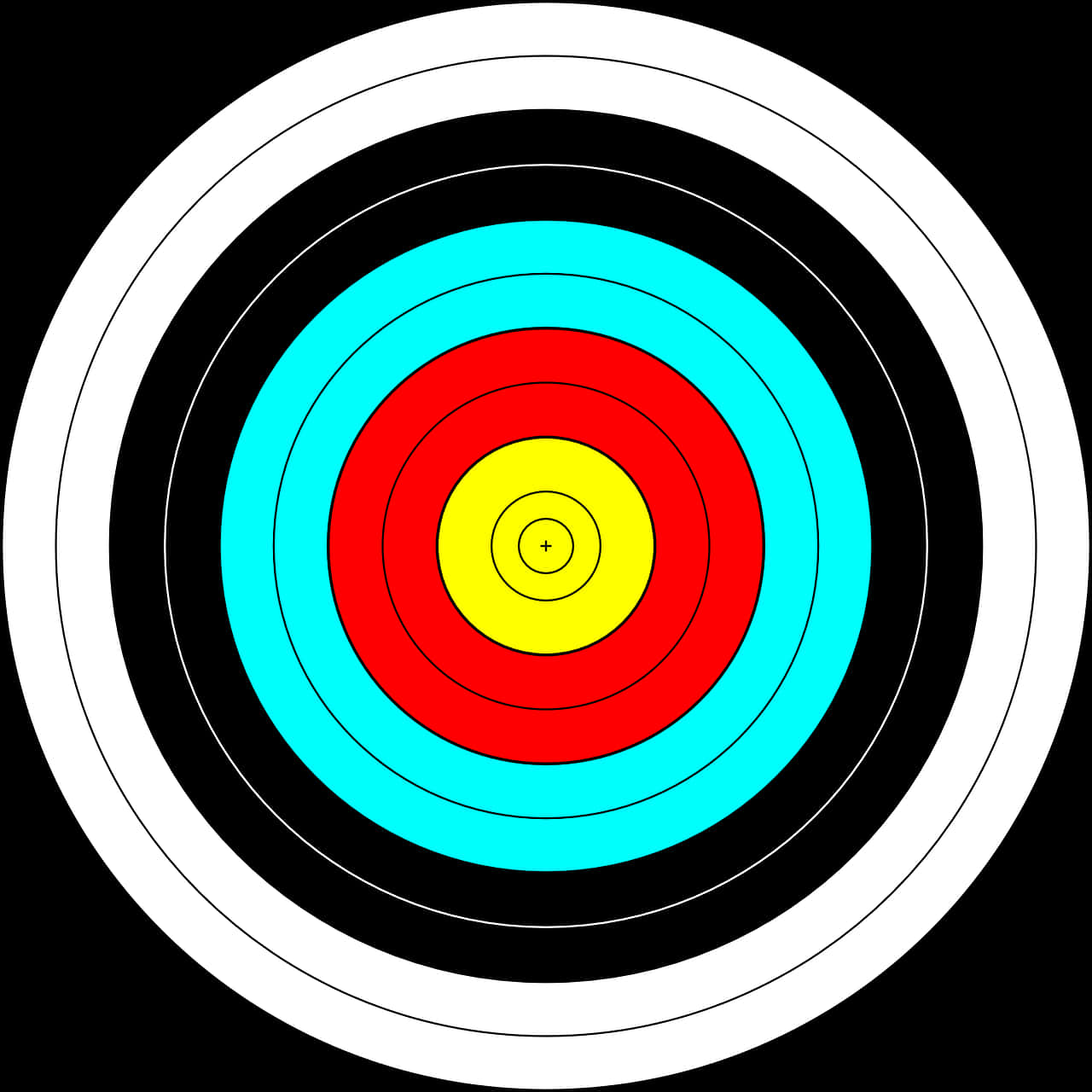 Colorful Archery Target Center Bullseye
