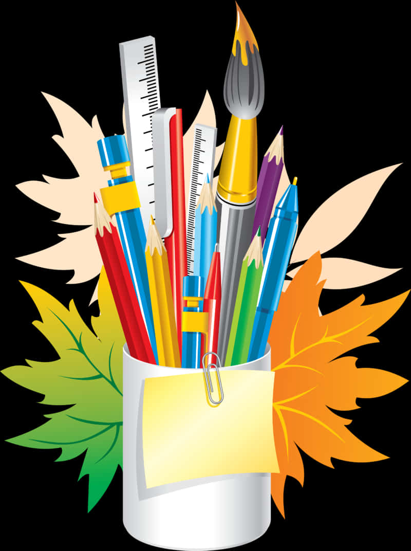 Colorful Art Supplies Vector Illustration