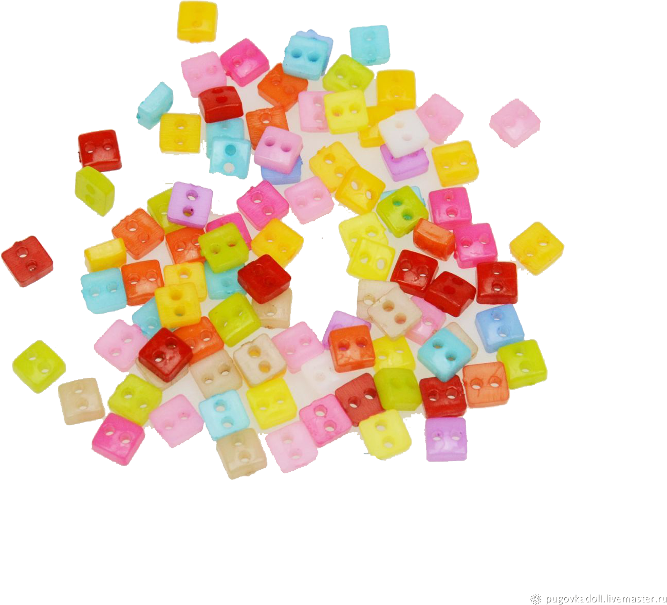 Colorful Assorted Buttons Scattered