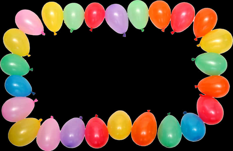 Colorful Balloon Frame Transparent Background