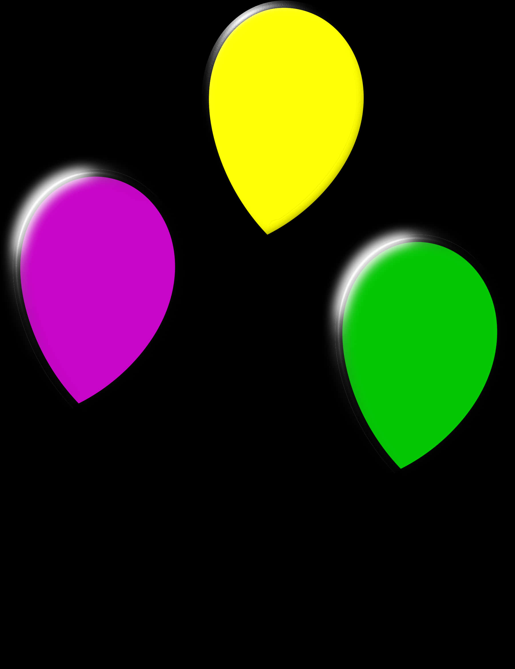 Colorful Balloons Against Black Background