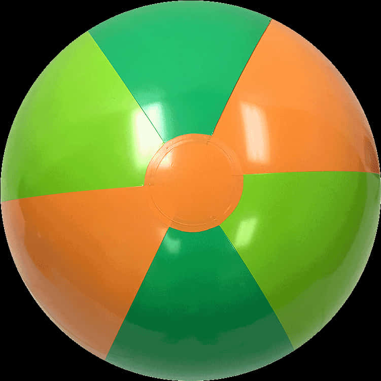 Colorful Beach Ball Isolatedon Black