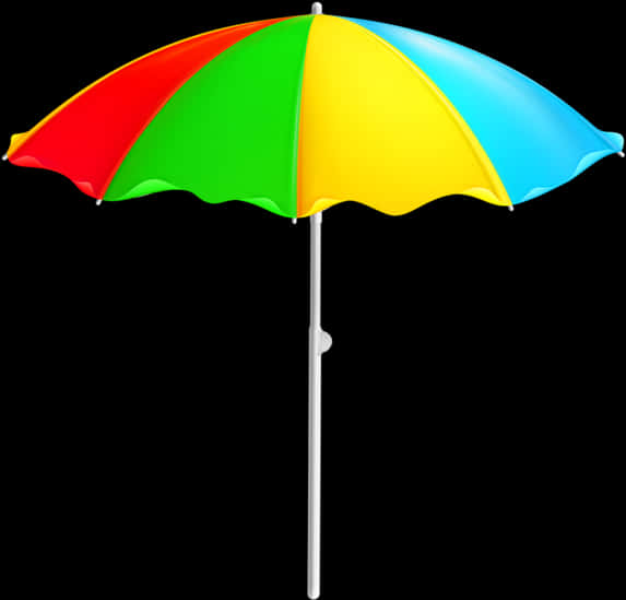 Colorful Beach Umbrella Isolated