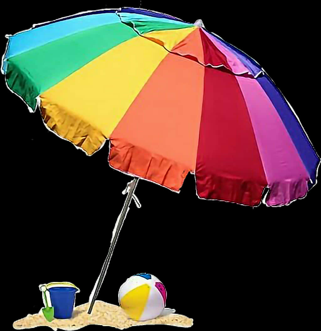 Colorful Beach Umbrellaand Toys