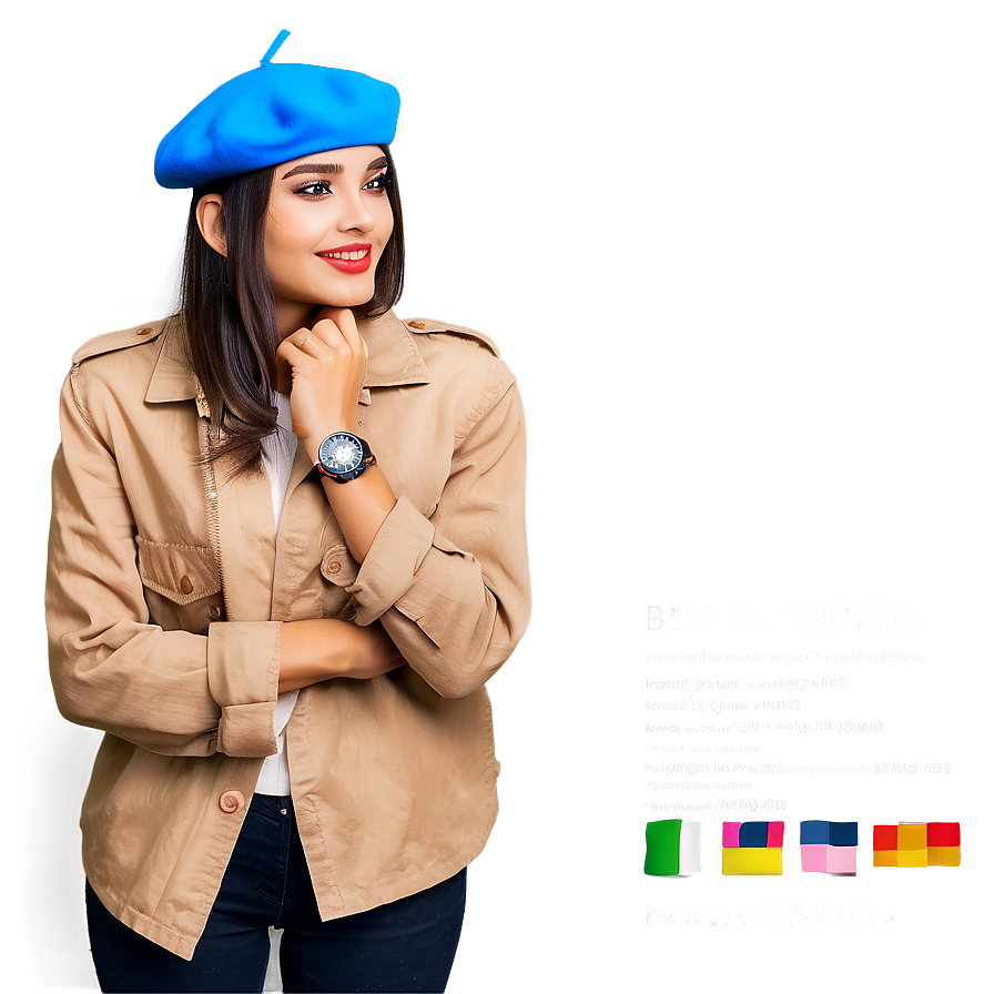 Colorful Beret Collection Png Emc58