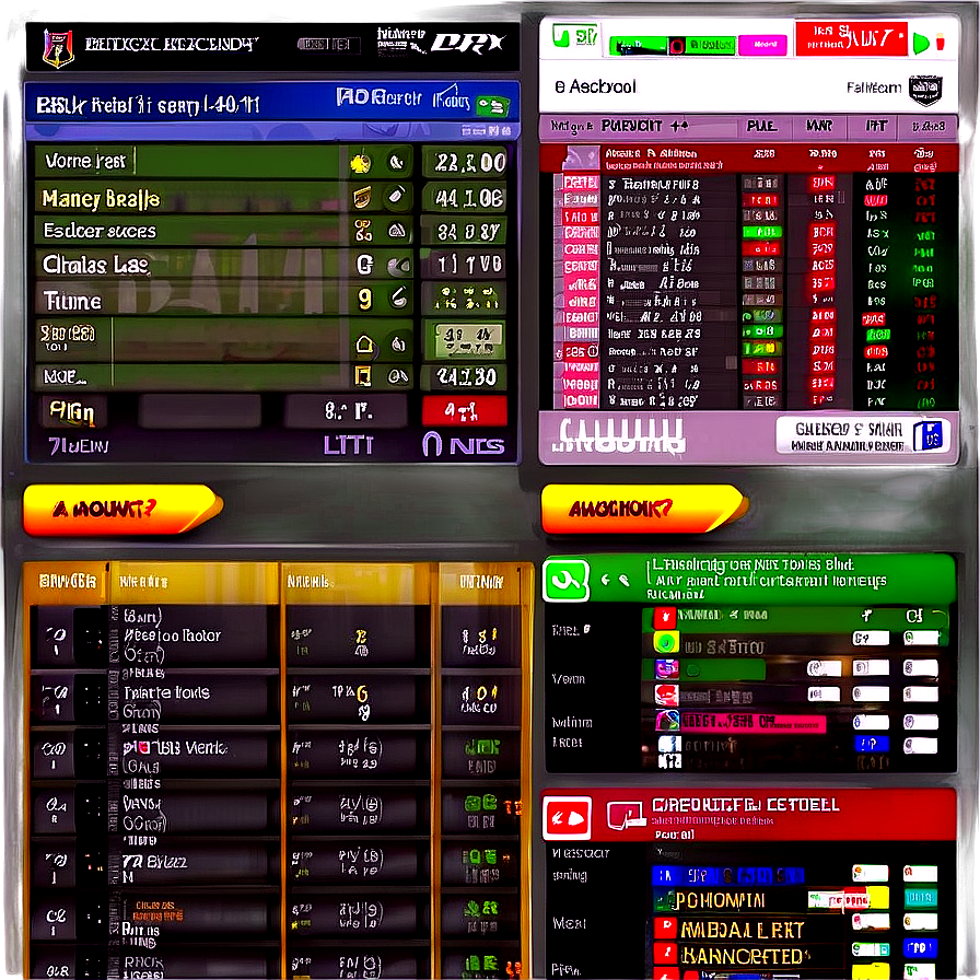 Colorful Betting Odds Display Screen