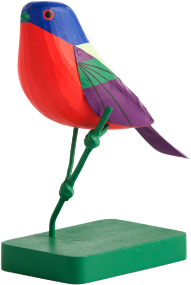 Colorful Bird Sculptureon Stand