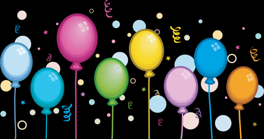 Colorful Birthday Balloons Background