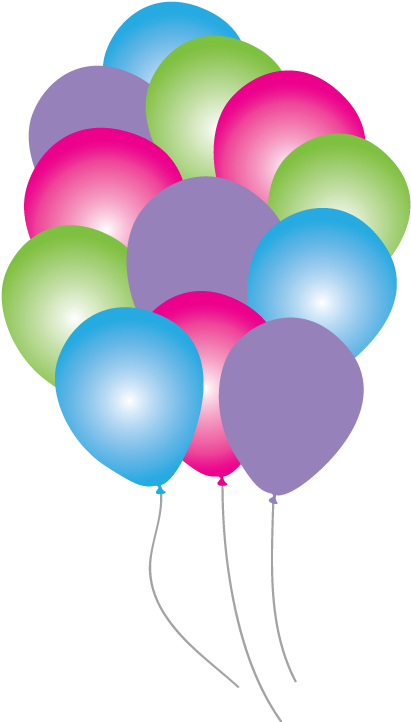 Colorful Birthday Balloons Clipart