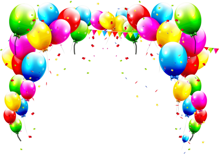 Colorful Birthday Balloons Transparent Background