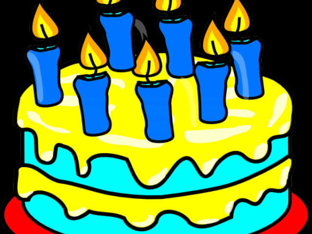 Colorful Birthday Cake Candles Illustration