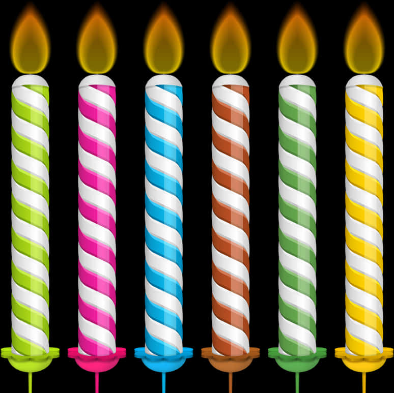 Colorful Birthday Candles Illustration