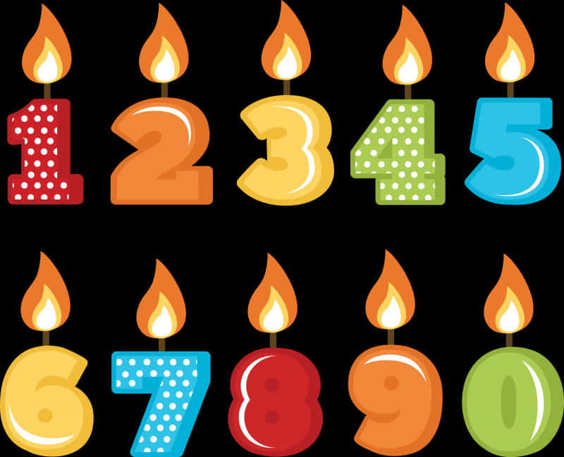 Colorful Birthday Number Candles