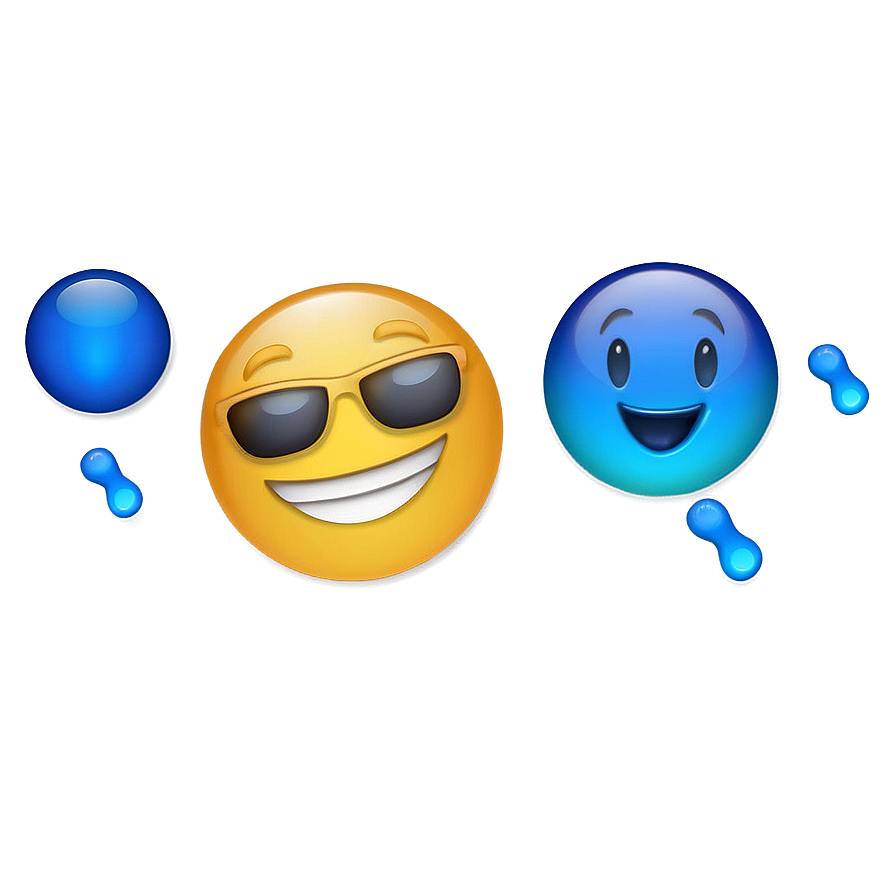 Colorful Blue Emoji Png Assortment Snd