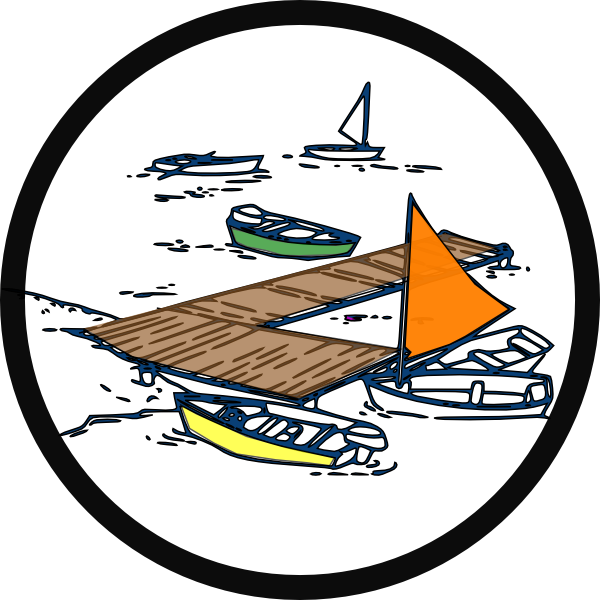 Colorful Boatsat Wooden Dock Illustration