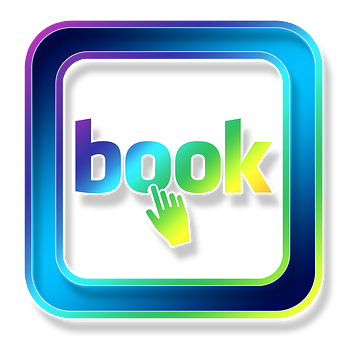 Colorful Book Iconwith Hand Cursor