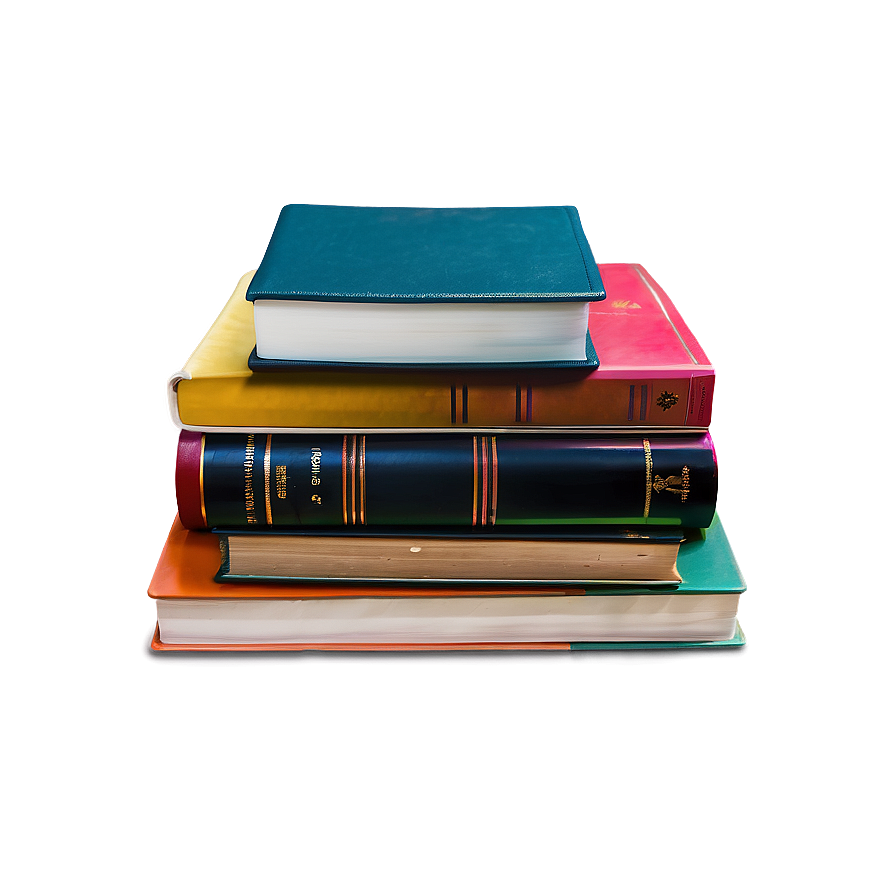 Colorful Books Stack Png 12